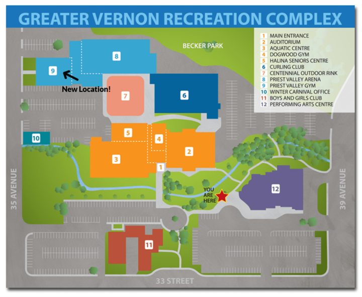 Map To Priest Vlley Gym