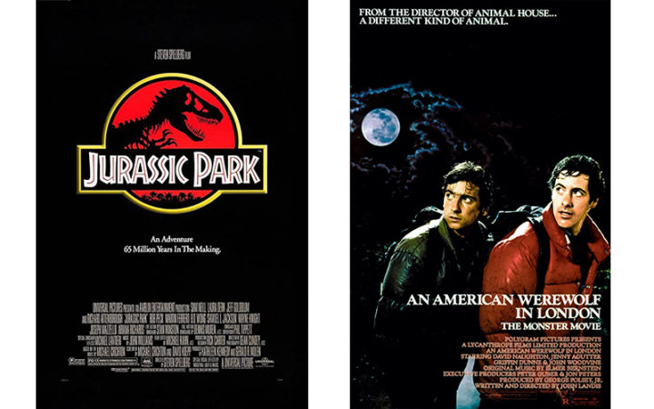 20 07 13 Jurassic Park American Were Wolf Side By Side Posters
