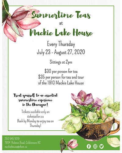 Summertime Teas at Mackie Lake House